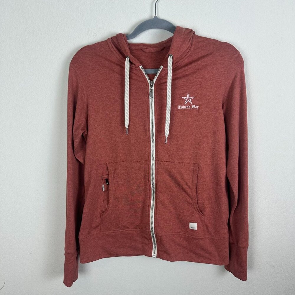 Vuori Halo Performance Hoodie S Full Zip Jacket Cinnamon Heather Athleisure Athl